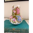 Limoges France Hand Painted Floral Porcelain Tumble Up Bedside Carafe   Egg Cup