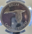 1967 Canada   1 Goose Dollar  80  Silver Graded Ngc Pl 66  