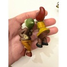 Vintage Miniature Plastic Gnomes Figurines Two Hong Kong Painted  Dwarfs