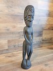 Baule  african Fertility Tribal Art  Tall Standing Figure Wood Carved Statue 21 