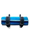 Roll Up Blanket Holder For  Motorcycle  hand Made real Leather  Turquoise