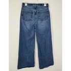 Old Navy Girls Size 16 Baggy Wide Leg High Rise Denim Jeans Dark Wash Blue