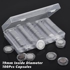 19mm Direct Fit Airtight Coin Holders Capsules 100pc For Us Small Penny  1 Cent 