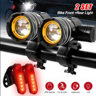 1-4sets 900000lm Rechargeable Led Mtb Bicycle Light Racing Bike Front Headlight