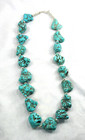 Native American Necklace  Sterling Silver  Turquoise Nugget Necklace  Coa  136