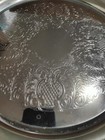 Etched Irvinware Serving Tray Round 12 And 1 4 In Silver Or Chrome Colored