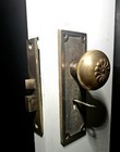 Antique Corbin Door Knob Set Mortise Latch Escutions Bronze Iron Key