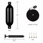 4 Ribbed Pvc Boat Fender Vinyl Bumper Marine Dock Shield Protection 6 5 x24 