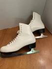 Women   s Riedell White Figure Skates Size 6 With Slm Blades Ice Skates
