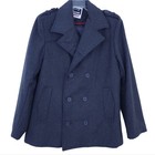 Alpine Swiss Pea Coat Small Men Gray Wool Blend Double Button Winter Jacket