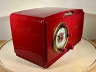 Rare 1951 General Electric Model 517f Cerise Red Tube Clock Radio - Works  Read 