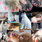 140pcs Cat Nail Caps  14 Colors  With Adhesives And Applicators  Large