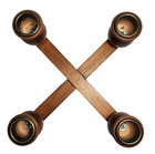 Vintage Wooden Candle Holder Interlocking Candelabra Stand Mcm Holds 4 Candles