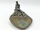 Bronze Ashtray Scuba Diver With Fish Soviet Vintage Figurine Tray Nimor 70s Ussr