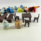 18 Pc Miniature Fairy Garden Accessories Lot Flower Fairies Rustic Furniture Owl