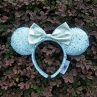 Disney-parks Blue Exclusive Frozen Arendelle Aqua Minnie Ears Headband Us Stock