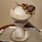 Vintage 1950s Veiled Halo Rose Cap