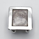 Vintage Solid Silver Stamp Case Holder 925 Sterling
