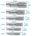6-piece Npt Pipe Tap Set Carbon Steel 1  3 4  1 2  3 8  1 4  1 8  Hand Threading