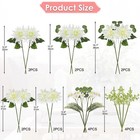 Artificial Dahlia Flower Stems 2 Pack  18pcs  White Faux Dahlia   Daisy Silk    
