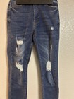 Women   s Blue High Waisted Stretch Distressed Ripped Skinny Pants Jeans 3