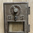 Antique Us Post Office Box Door Ca  1906 Solid Brass For Bank No Frame Has Glass