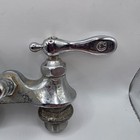 Vintage Central Brass Laundry Tub Faucet - 4  Center Chrome Utility Sink Spigot