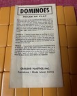 Vtg 50 s Crisloid Top Grade Bakelite Butterscotch Dominoes Set In Box With Rules