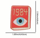 Embroidered Iron On Patch - Book - 1984 - Retro