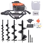 72cc Post Hole Digger Gas Powered Earth Digger With 4 Auger Drill Bits 4 6 8 12 