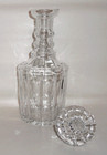 Vintage Crystal Decanter   3 Ring Neck Glass Liquor Bottle   Original Stopper