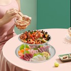 2-tier Seafood Plate Oyster Tray Silver Round Tray Seafood Platter Serving Trays