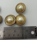 18 Piece Lot Of Vintage Shank Style Plastic Buttons Antique  Metallic   Mop 