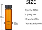 5ml Amber Small Glass Vials 100pcs With Screw Caps100pcs