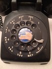 Vintage Bell System Western Electric Black Rotary Desk Telephone W  Side Switch