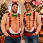 3d Santa Sweatshirt  Funny Ugly Christmas Sweater  Santa Belly Holiday Gift