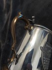 Vtg English Stein Tankard Pewter   Brass Mounts Lid  Handle   Base  England         
