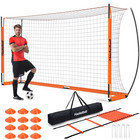 Portable 12x6  Soccer Goal For Backyard With Soccer Net Ladder   12 Cones Frame