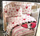 Disney Minnie Twin Bed Sheet Cotton 3 Piece Set Bedsheet Girls