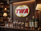 Twa Retro Logo 3d Wall Sign     Trans World Airlines Vintage Style Aviation Decor