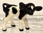Vintage Retired Hagen Renaker Miniature Baby Holstein Cow Calf Figurine Trinket