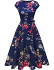 Dresstells Floral Cocktail Dress Women Wedding Guest Formal Spring Easter