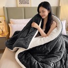 Sherpa Fleece Blanket Soft Warm Reversible Throw Twin Queen Bedding  Blankets