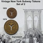 1953  1970 New York City Subway Tokens  Set Of 2  Vintage New York City   23