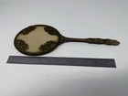 Vintage Ornate Brass Hand Mirror Beveled Glass Floral Victorian Style