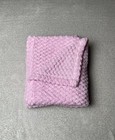 Pink Baby Blanket Cutie Applique Waffle Textured Soft Security Lovey 29 x32 