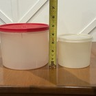 Tupperware Set Of 2 Round Storage Container 264 Red 250 Clear W  Lids