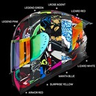 Ilm Armor Red Full Face Motorcycle Helmets Mirrored clear Visors 2 Fins Dot