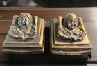 Antique Bronze Sculptures Antonin Aigon Signed - Laughing Baby Crying Baby C1885