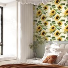 Livebor Sunflower Peel And Stick Wallpaper 16 9  X 118 1   Yellow 
